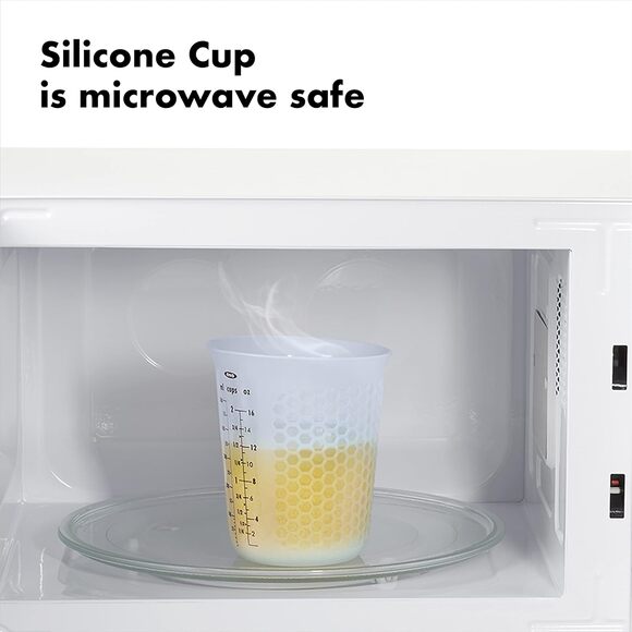 OXO Good Grips 3-Piece Silicone Measuring Cup Set Squeeze & Pour Heat Resistant - Picture 8 of 12